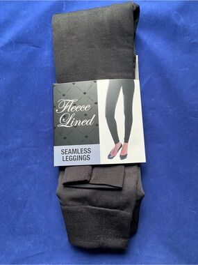 New Gold Medal Black Women’s Leggings Fleece Lined Size L/XL